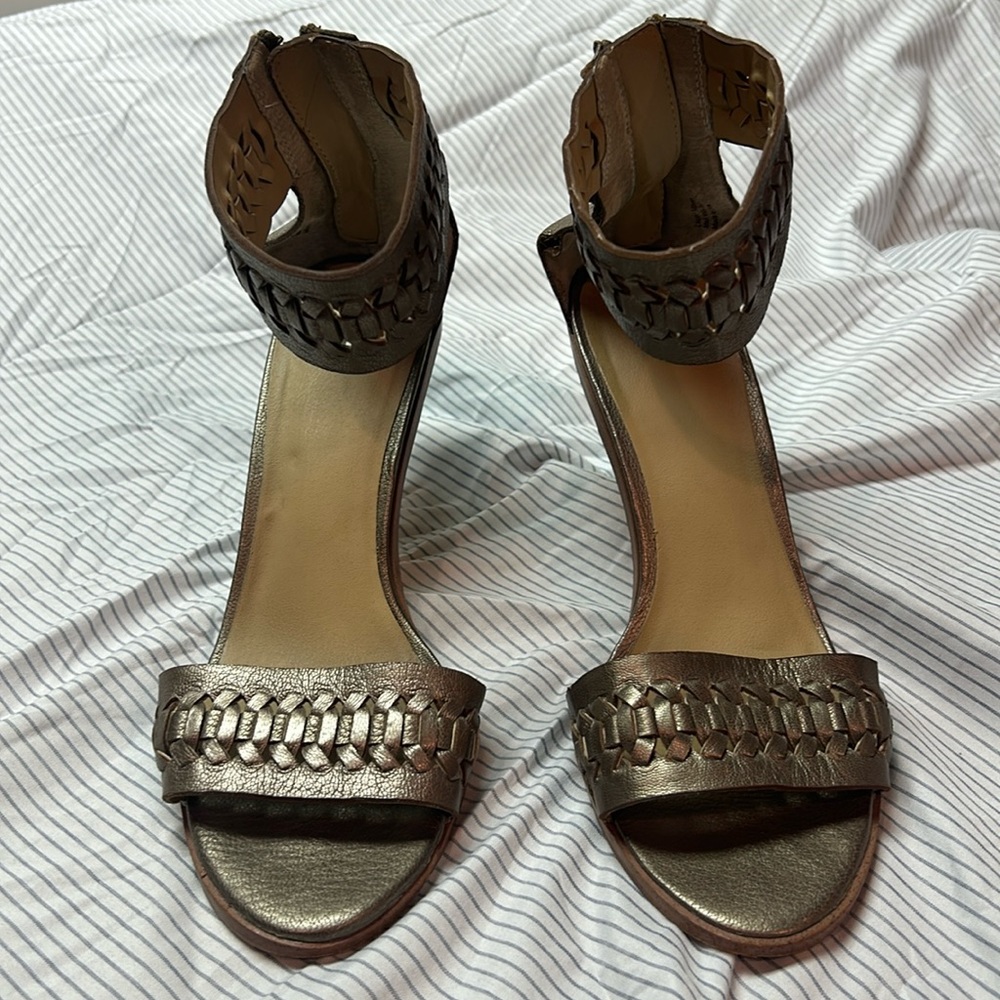 Joe’s gold stiletto heels
